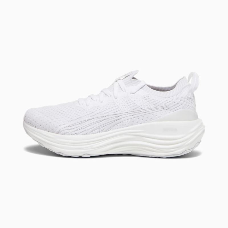 Puma | Women's ForeverRun NITRO Knit Running Shoes - White-Feather Gray - Click Image to Close