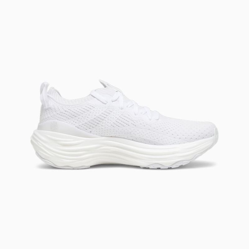 Puma | Women's ForeverRun NITRO Knit Running Shoes - White-Feather Gray