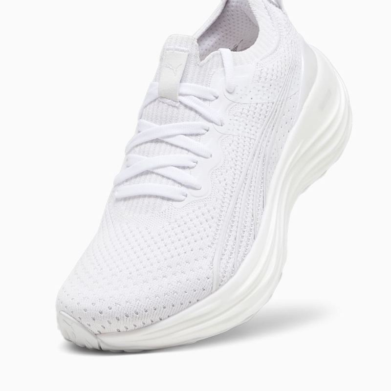 Puma | Women's ForeverRun NITRO Knit Running Shoes - White-Feather Gray