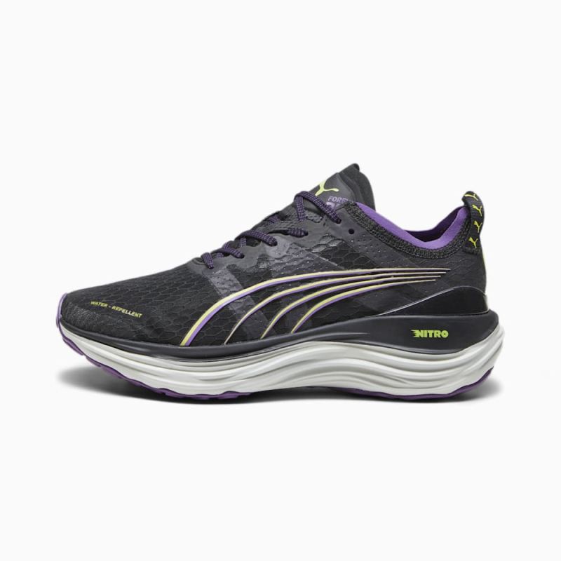 Puma | Women's ForeverRun NITRO WTR Running Shoes - Black-Purple Pop-Yellow Burst