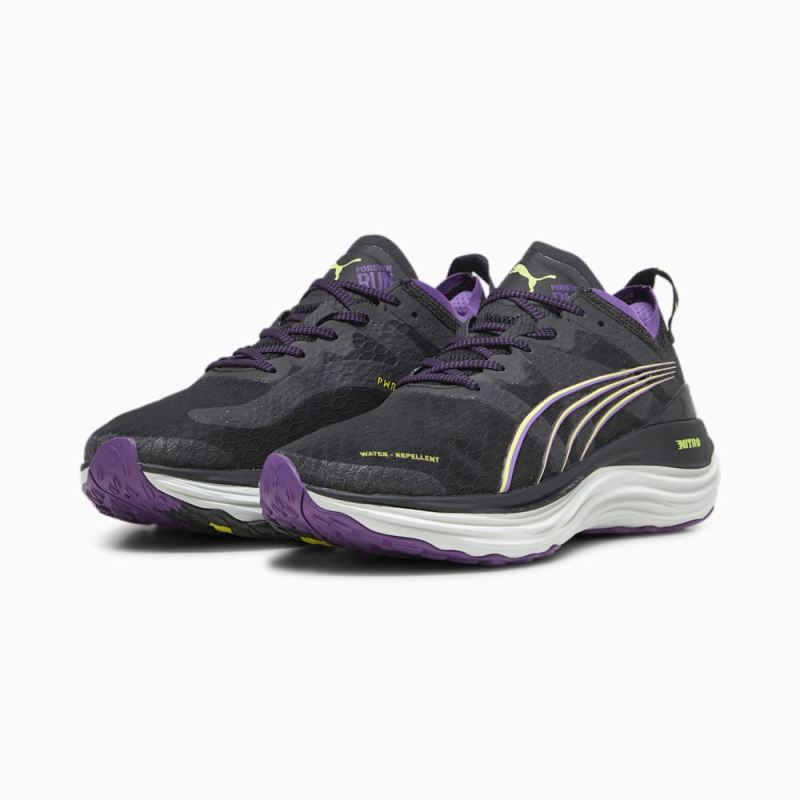 Puma | Women's ForeverRun NITRO WTR Running Shoes - Black-Purple Pop-Yellow Burst