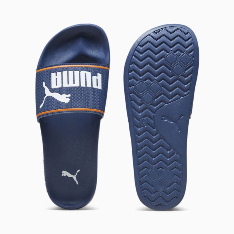 Puma | Women's Leadcat 2.0 Slides - Persian Blue-White-Pumpkin Pie - Click Image to Close