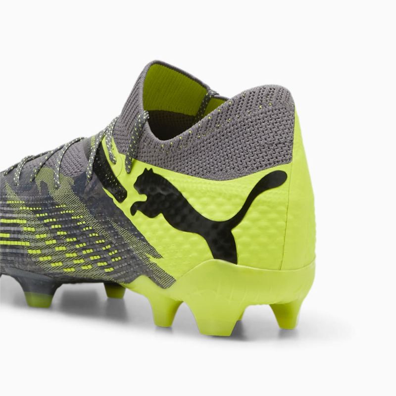 Puma | Men's FUTURE 7 ULTIMATE RUSH FG/AG Soccer Cleats - Strong Gray-Cool Dark Gray-Electric Lime