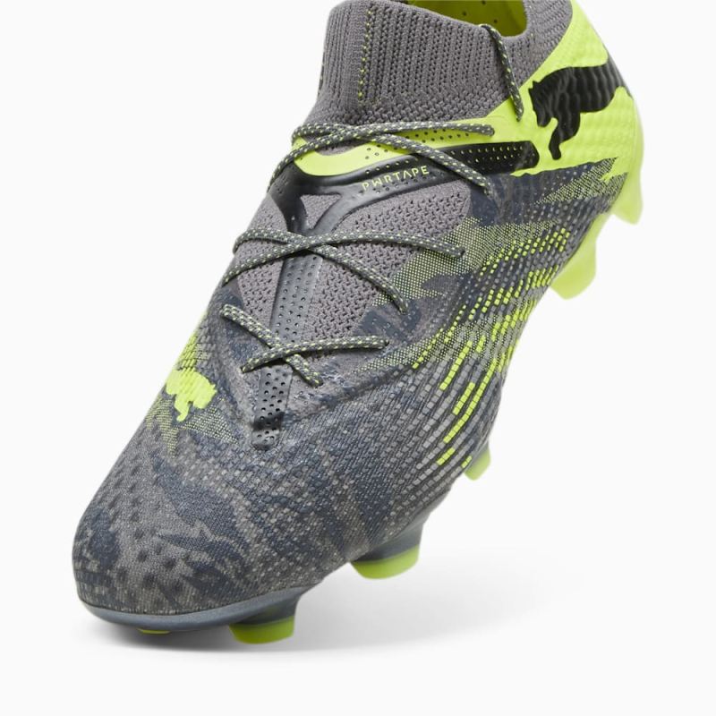 Puma | Men's FUTURE 7 ULTIMATE RUSH FG/AG Soccer Cleats - Strong Gray-Cool Dark Gray-Electric Lime