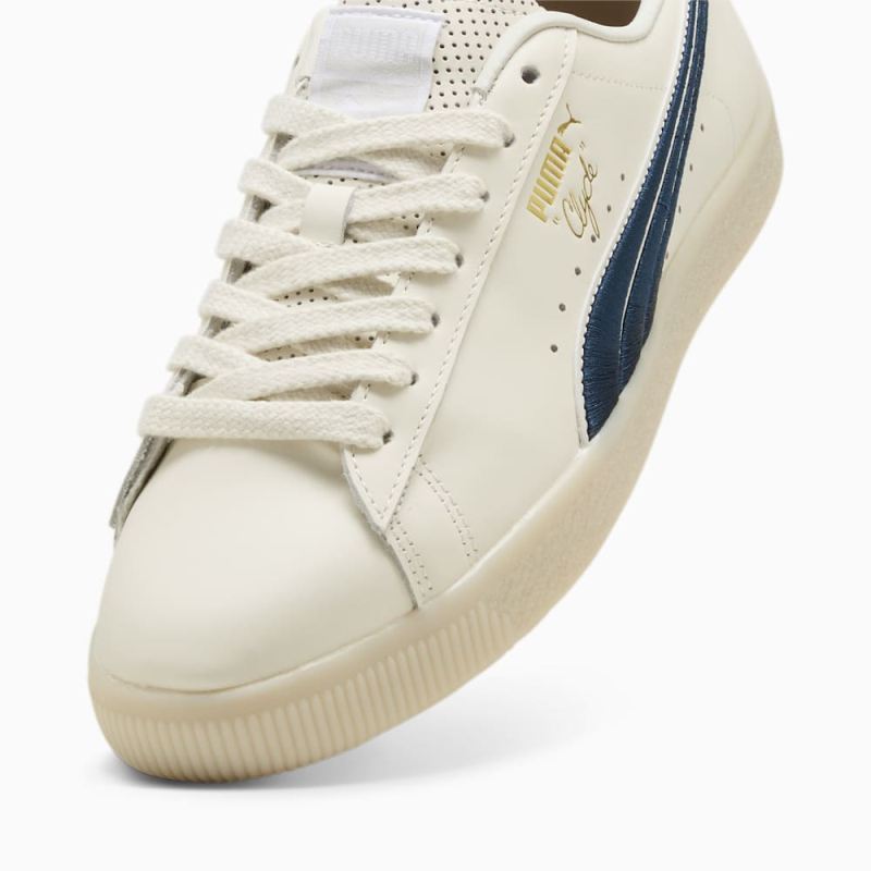 Puma | Men's Clyde Classics Sneakers - Warm White-Sedate Gray-Parisian Night