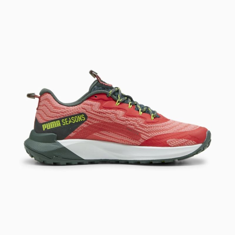 Puma | Women's SEASONS Fast-Trac NITRO 2 Running Shoes - Active Red-Passionfruit-Mineral Gray