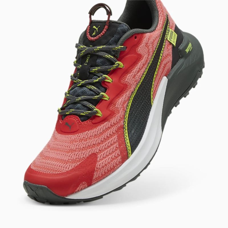 Puma | Women's SEASONS Fast-Trac NITRO 2 Running Shoes - Active Red-Passionfruit-Mineral Gray