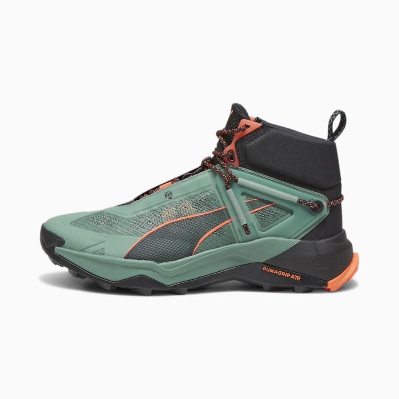 Puma | Men's SEASONS Explore NITRO Mid Hiking Shoes - Eucalyptus-Black-Neon Sun