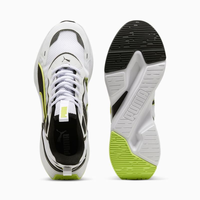 Puma | Men's Softride Sway Running Shoe - White-Black-Lime Pow