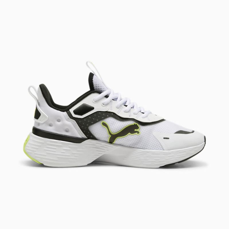 Puma | Men's Softride Sway Running Shoe - White-Black-Lime Pow