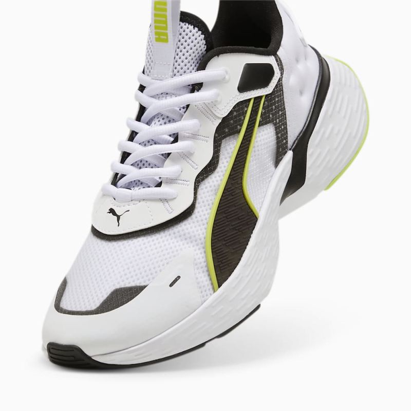 Puma | Men's Softride Sway Running Shoe - White-Black-Lime Pow