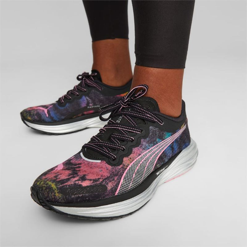 Puma | Women's Deviate NITRO 2 'Marathon Series' Running Shoes - Black-Strawberry Burst-Yellow Blaze