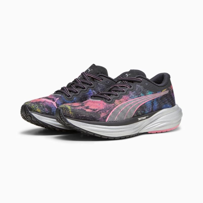 Puma | Women's Deviate NITRO 2 'Marathon Series' Running Shoes - Black-Strawberry Burst-Yellow Blaze