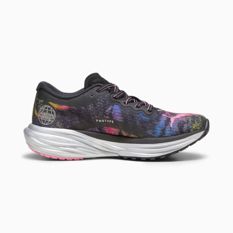 Puma | Women's Deviate NITRO 2 'Marathon Series' Running Shoes - Black-Strawberry Burst-Yellow Blaze