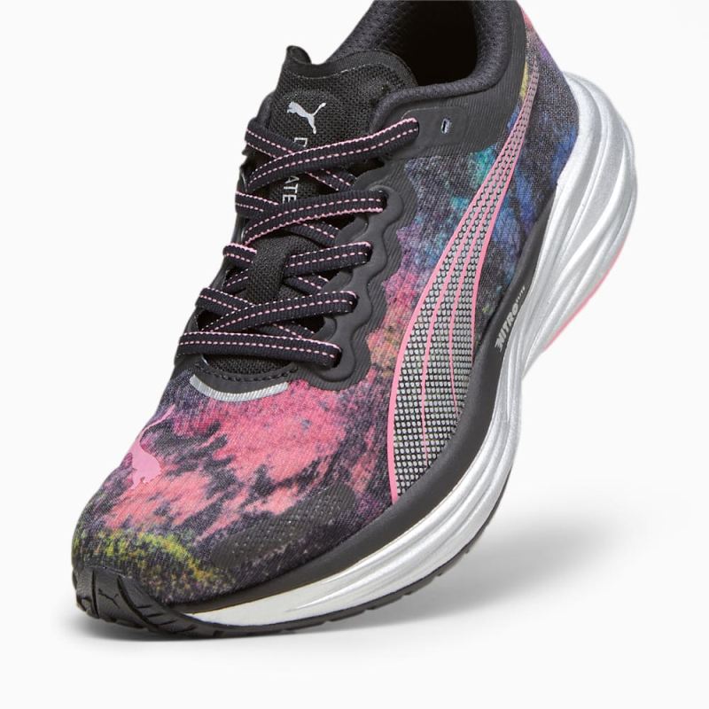 Puma | Women's Deviate NITRO 2 'Marathon Series' Running Shoes - Black-Strawberry Burst-Yellow Blaze