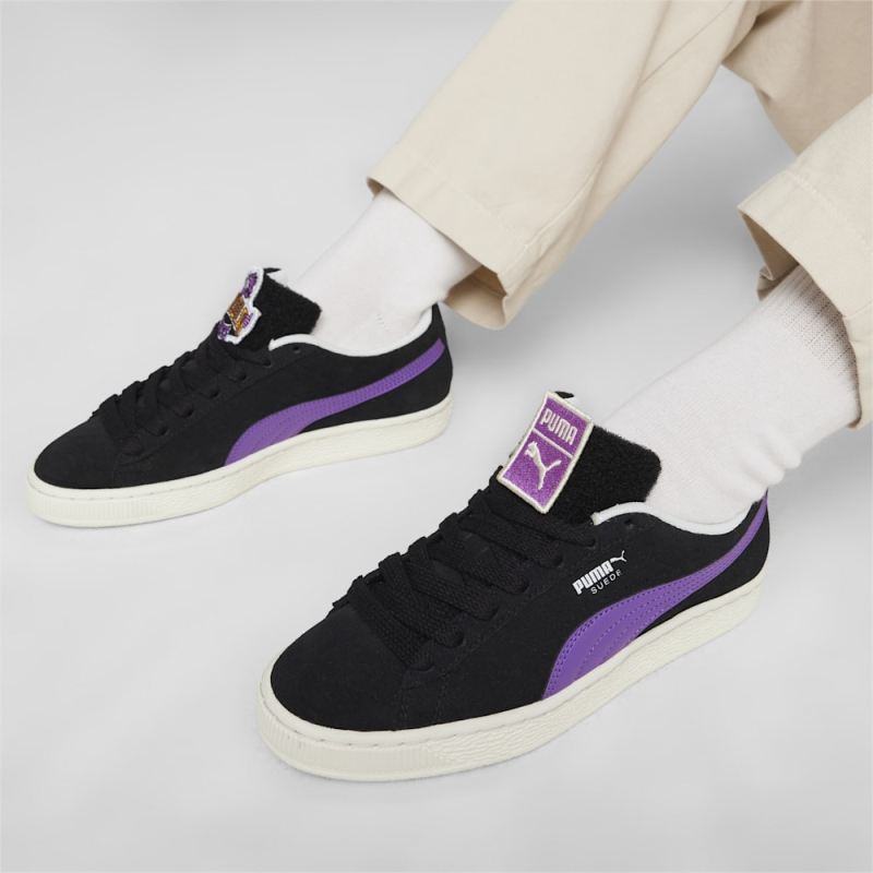 Puma | Men's For the Fanbase Suede Patch Sneakers - Black-Ultraviolet