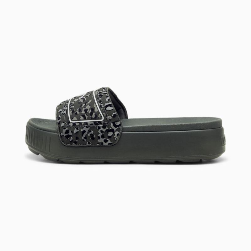 Puma | Women's Karmen Drama Slides - Mineral Gray-Stormy Slate-Black