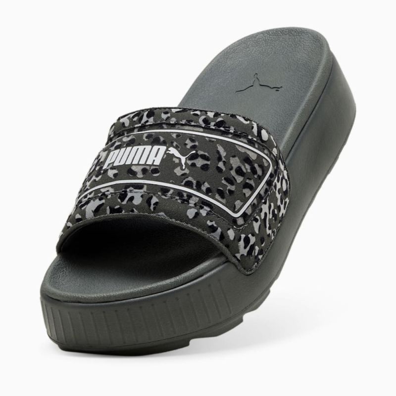 Puma | Women's Karmen Drama Slides - Mineral Gray-Stormy Slate-Black