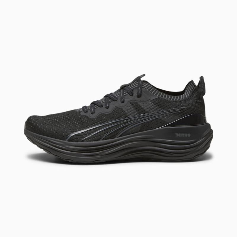 Puma | Men's ForeverRun NITRO Knit Running Shoes - Black-Shadow Gray - Click Image to Close