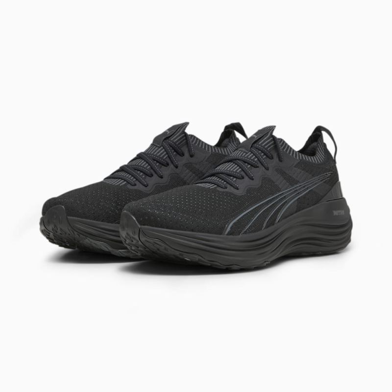 Puma | Men's ForeverRun NITRO Knit Running Shoes - Black-Shadow Gray