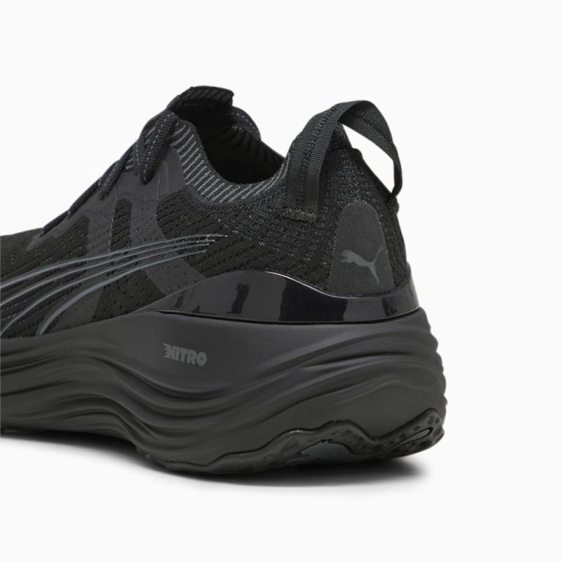 Puma | Men's ForeverRun NITRO Knit Running Shoes - Black-Shadow Gray