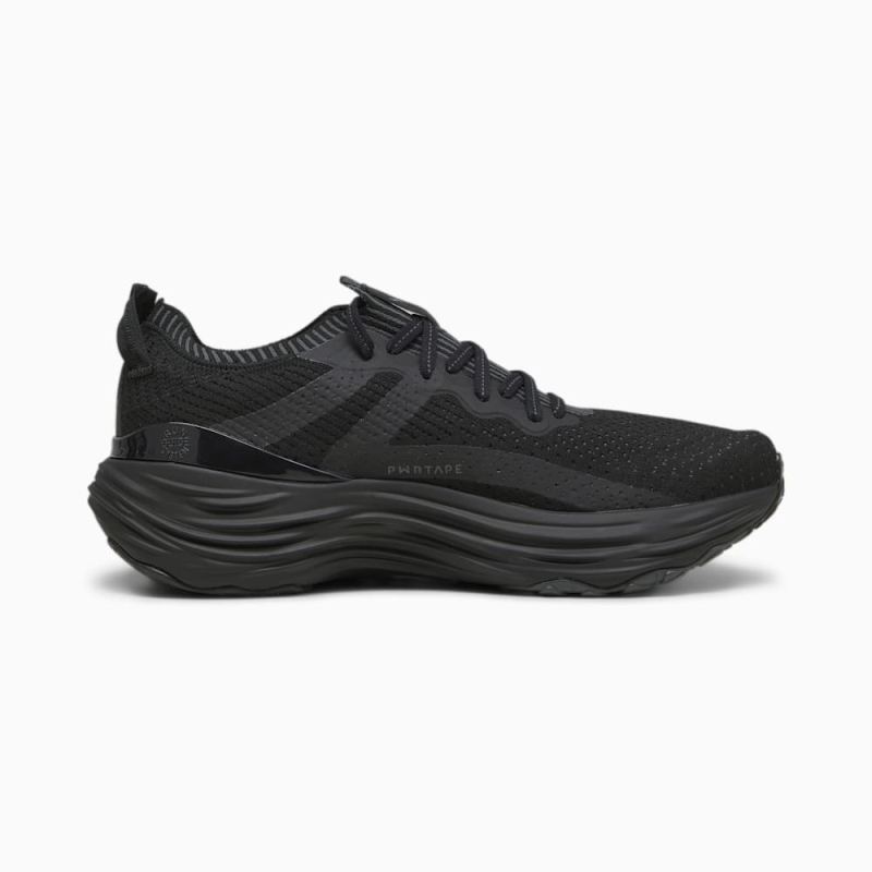 Puma | Men's ForeverRun NITRO Knit Running Shoes - Black-Shadow Gray