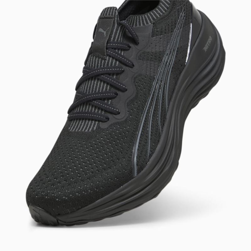 Puma | Men's ForeverRun NITRO Knit Running Shoes - Black-Shadow Gray