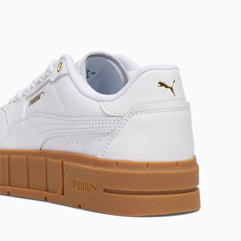 Puma | Women's Cali Court Leather Sneakers - White-White-Gold