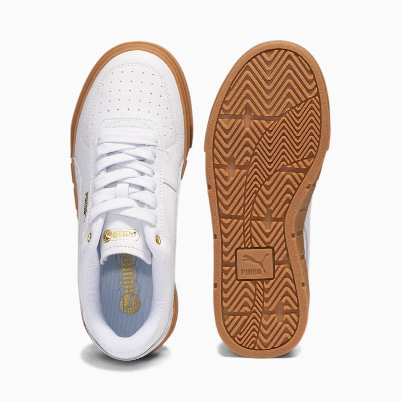 Puma | Women's Cali Court Leather Sneakers - White-White-Gold