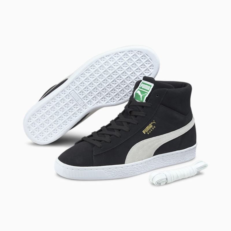 Puma | Men's Suede Mid XXI Sneakers - Black-White-Amazon Green