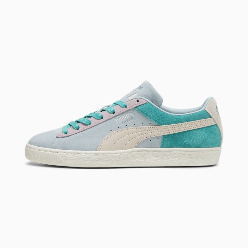 Puma | Men's Suede Iconix Summer Sneakers - Grape Mist-Sparkling Green - Click Image to Close