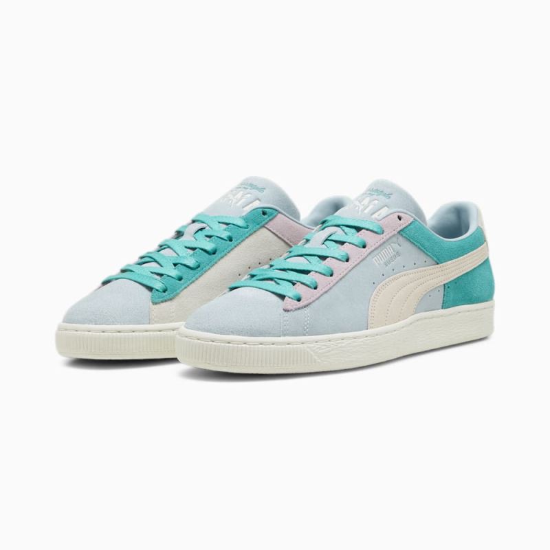 Puma | Men's Suede Iconix Summer Sneakers - Grape Mist-Sparkling Green