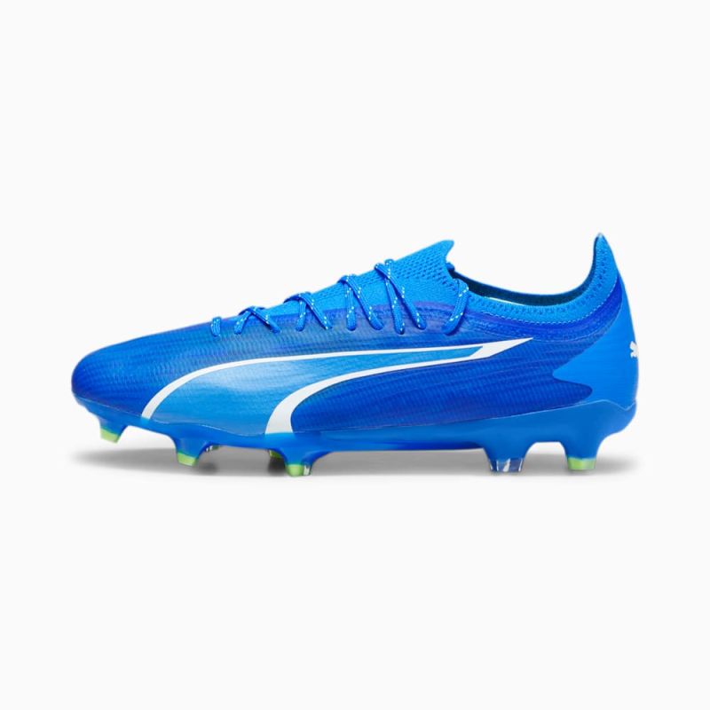 Puma | Men's ULTRA ULTIMATE FG/AG Soccer Cleats - Ultra Blue-White-Pro Green