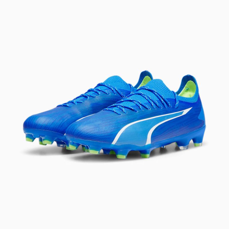 Puma | Men's ULTRA ULTIMATE FG/AG Soccer Cleats - Ultra Blue-White-Pro Green