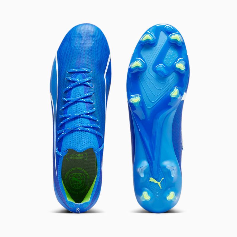 Puma | Men's ULTRA ULTIMATE FG/AG Soccer Cleats - Ultra Blue-White-Pro Green