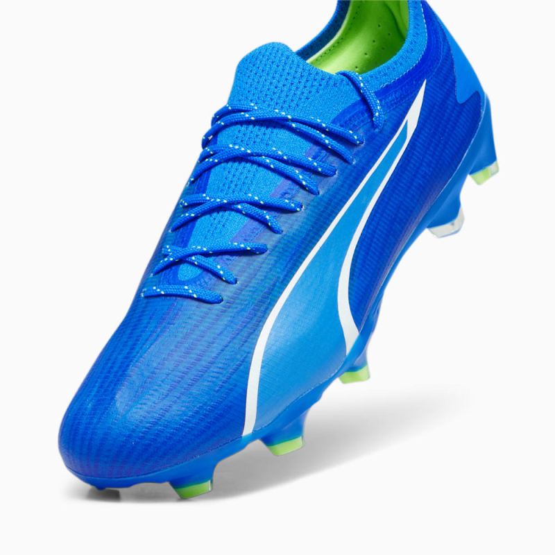 Puma | Men's ULTRA ULTIMATE FG/AG Soccer Cleats - Ultra Blue-White-Pro Green