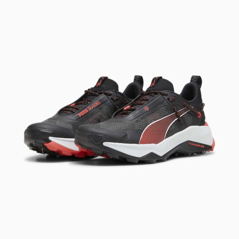 Puma | Women's SEASONS Explore NITRO Hiking Shoes - Black-Active Red-Silver Mist