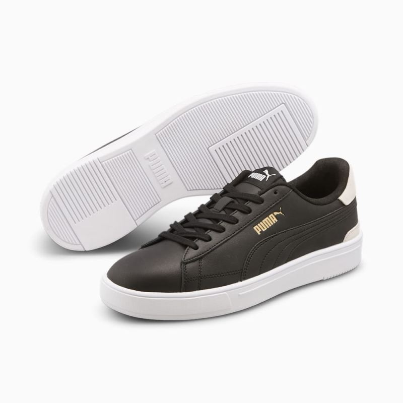 Puma | Men's Serve Pro Sneakers - Black-Black-White-Team Gold