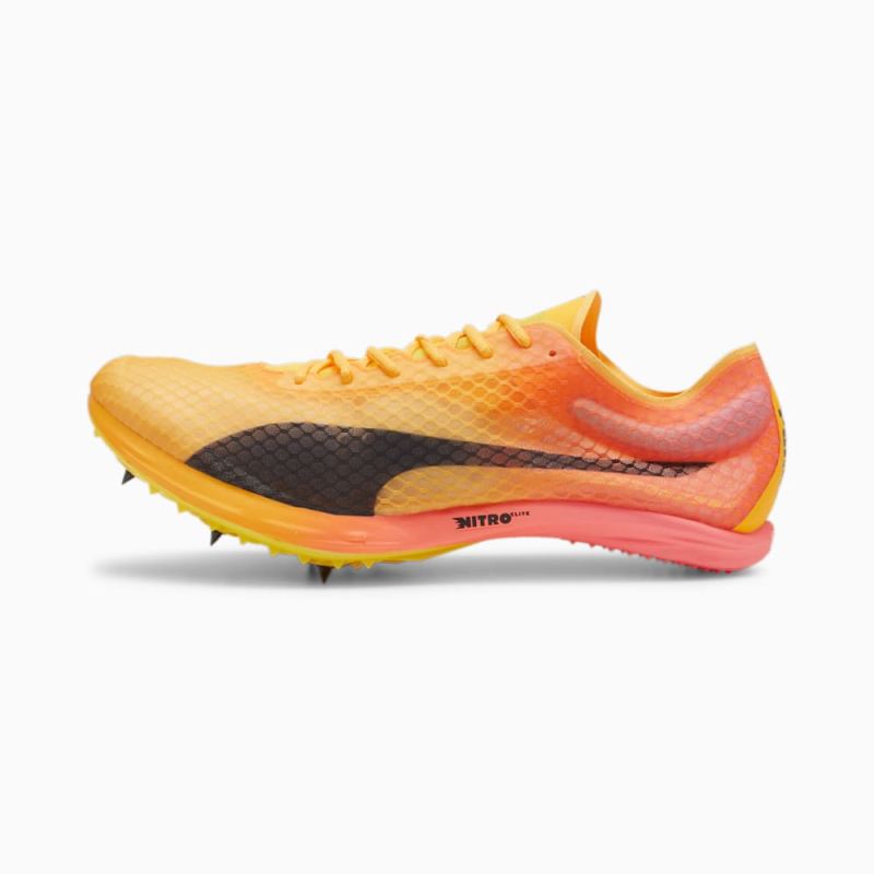 Puma | Men's evoSPEED Distance NITRO Elite+ 4 Track Spikes - Sun Stream-Sunset Glow-Black