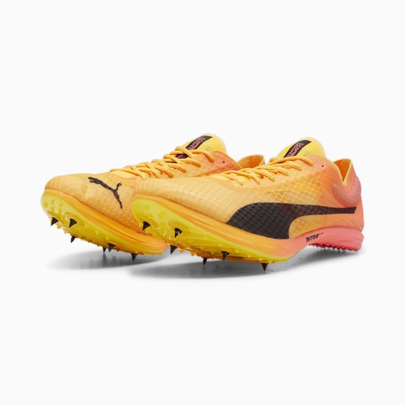 Puma | Men's evoSPEED Distance NITRO Elite+ 4 Track Spikes - Sun Stream-Sunset Glow-Black