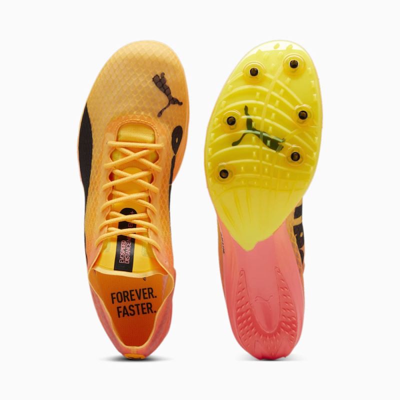 Puma | Men's evoSPEED Distance NITRO Elite+ 4 Track Spikes - Sun Stream-Sunset Glow-Black