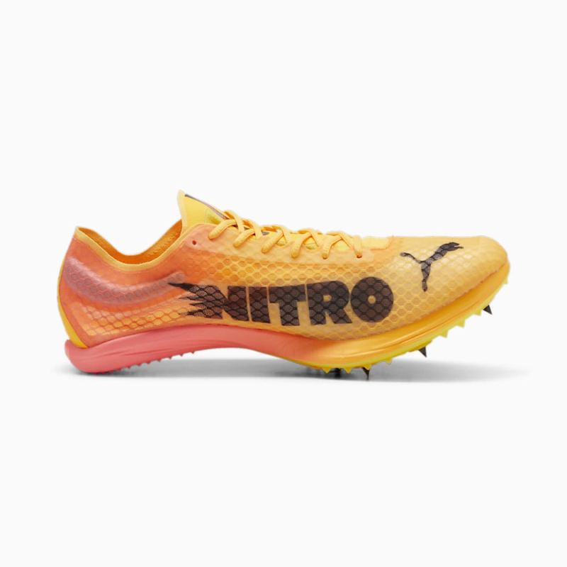 Puma | Men's evoSPEED Distance NITRO Elite+ 4 Track Spikes - Sun Stream-Sunset Glow-Black