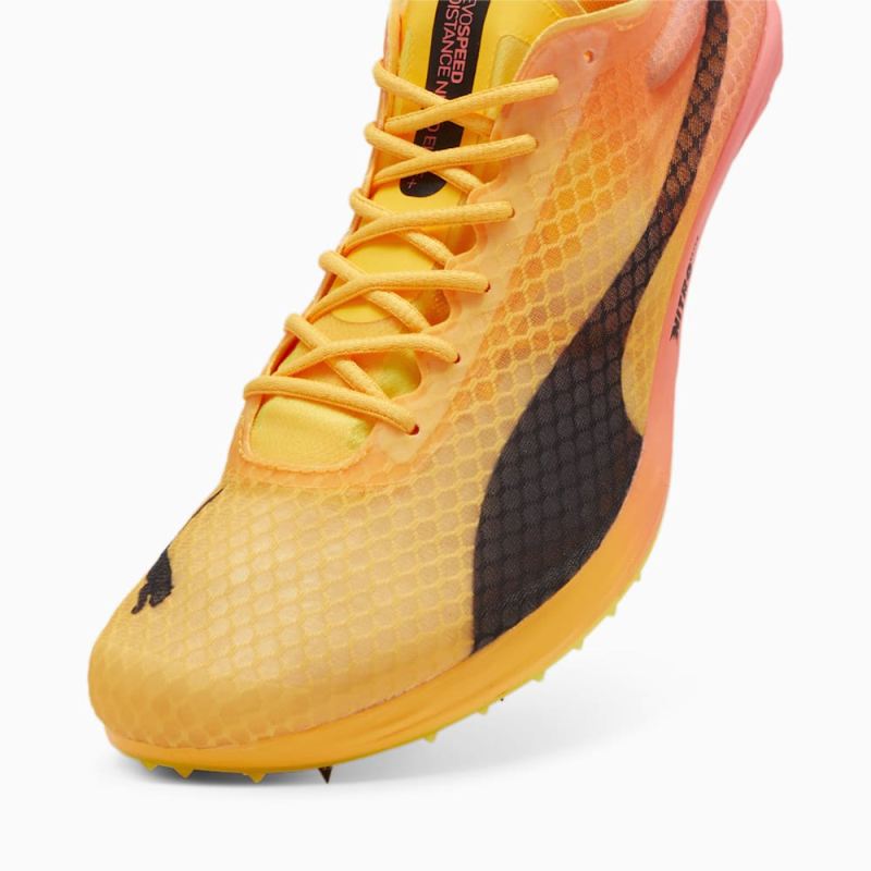 Puma | Men's evoSPEED Distance NITRO Elite+ 4 Track Spikes - Sun Stream-Sunset Glow-Black