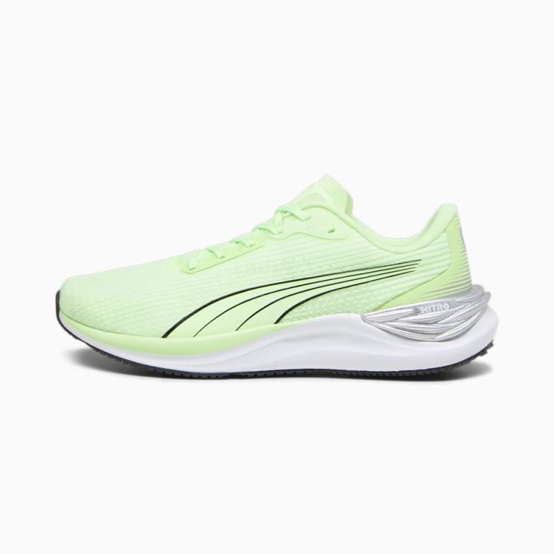 Puma | Men's Electrify NITRO 3 Running Shoes - Speed Green-Silver-Black