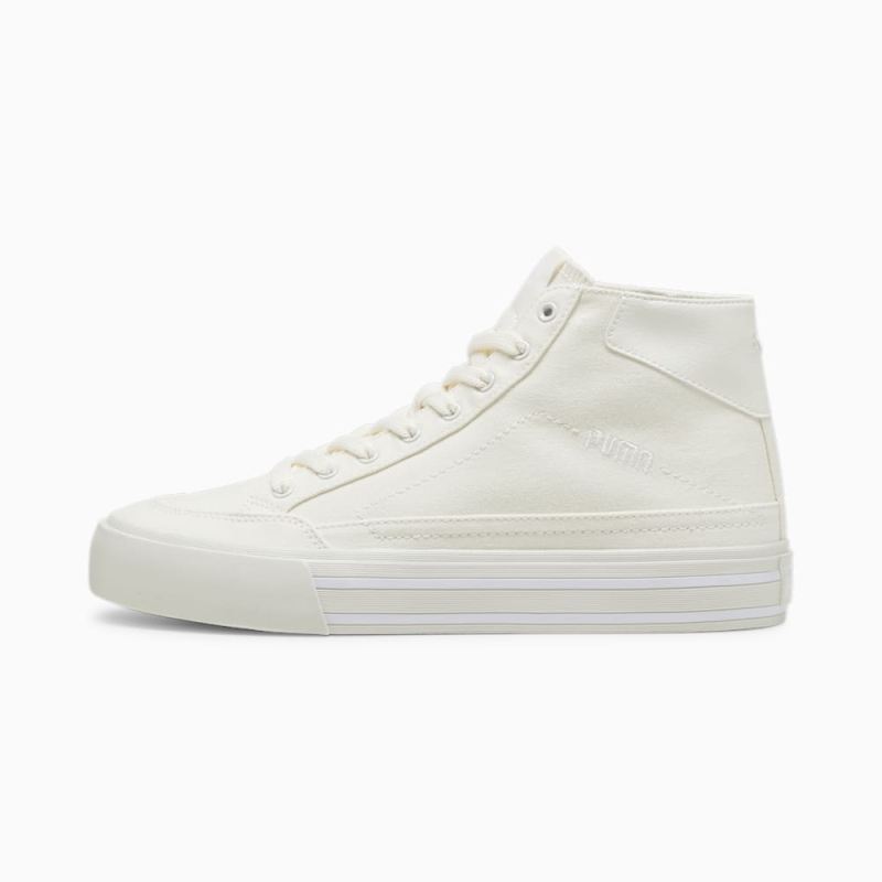 Puma | Men's Court Classic Vulc Mid Unisex Sneakers - Warm White-White