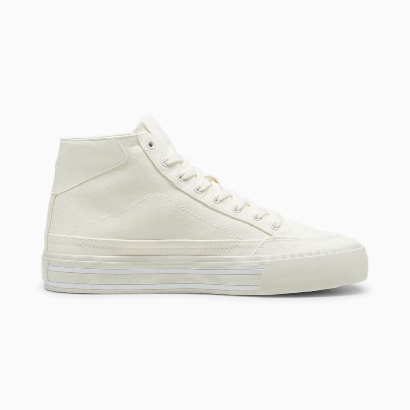 Puma | Men's Court Classic Vulc Mid Unisex Sneakers - Warm White-White