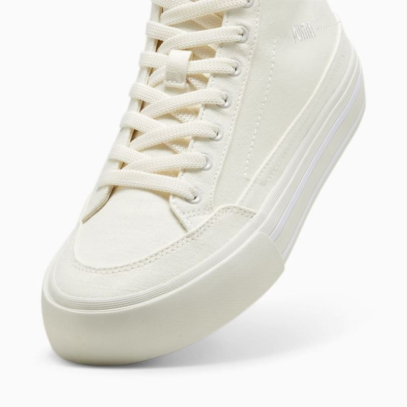 Puma | Men's Court Classic Vulc Mid Unisex Sneakers - Warm White-White