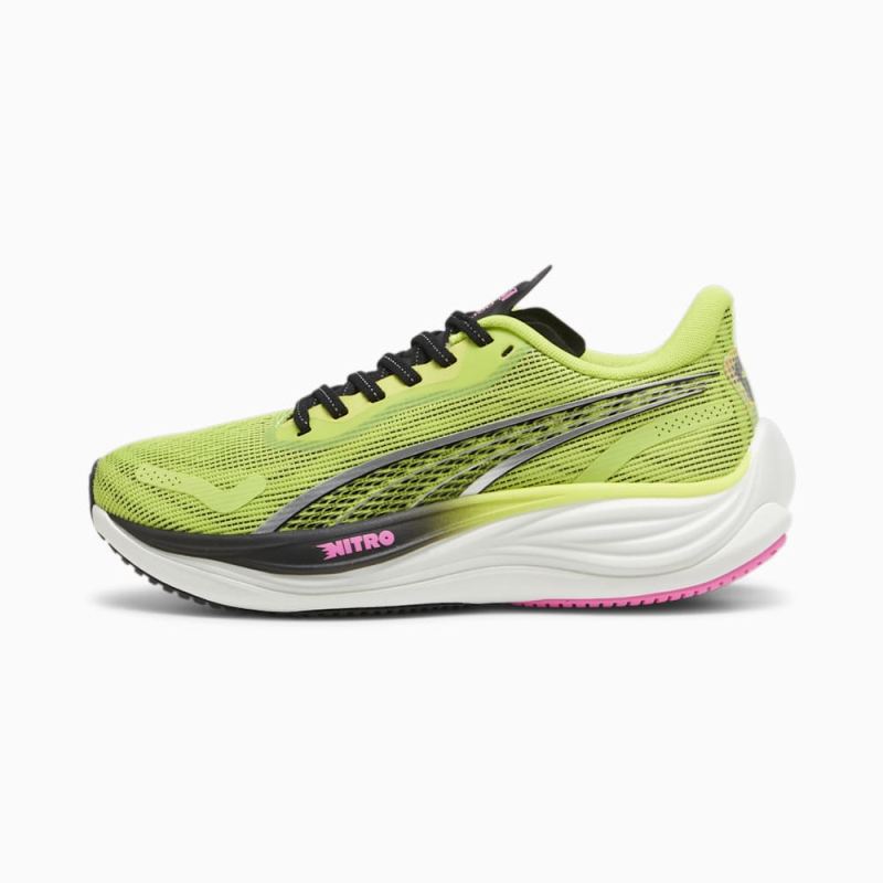 Puma | Women's Velocity NITRO 3 Psychedelic Rush Running Shoes - Lime Pow-Black-Poison Pink