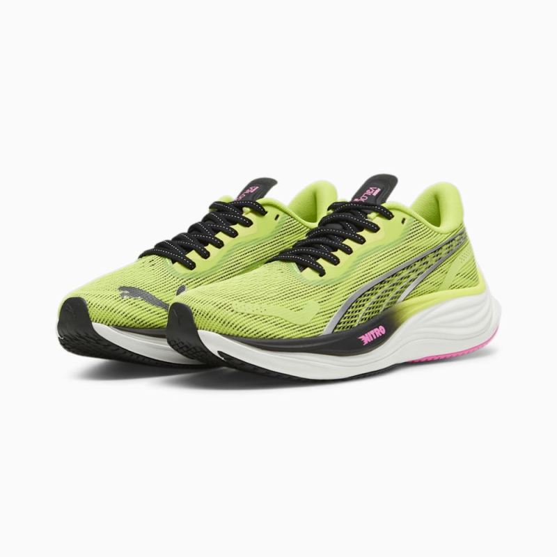 Puma | Women's Velocity NITRO 3 Psychedelic Rush Running Shoes - Lime Pow-Black-Poison Pink