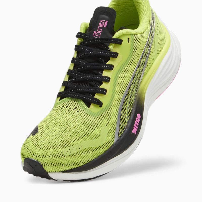 Puma | Women's Velocity NITRO 3 Psychedelic Rush Running Shoes - Lime Pow-Black-Poison Pink